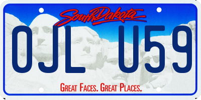 SD license plate 0JLU59