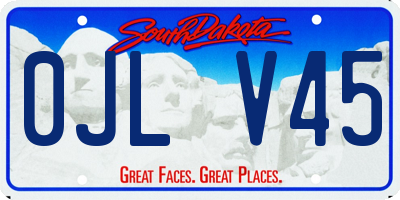 SD license plate 0JLV45