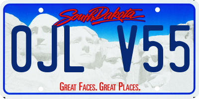 SD license plate 0JLV55