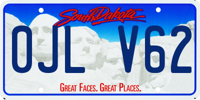 SD license plate 0JLV62