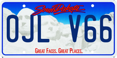 SD license plate 0JLV66