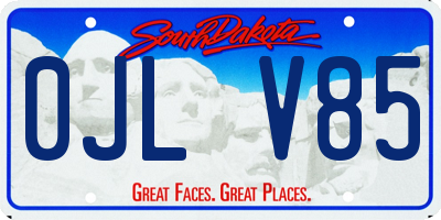 SD license plate 0JLV85