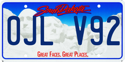 SD license plate 0JLV92
