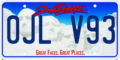 SD license plate 0JLV93