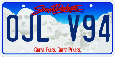 SD license plate 0JLV94