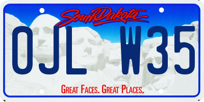 SD license plate 0JLW35