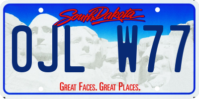 SD license plate 0JLW77