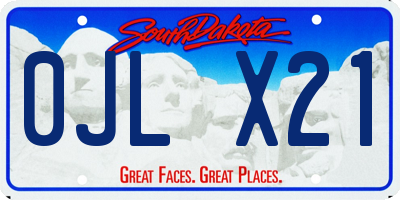 SD license plate 0JLX21