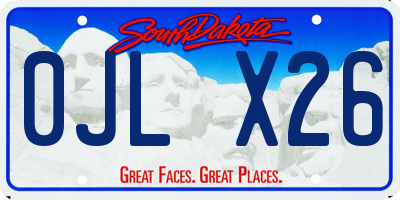 SD license plate 0JLX26