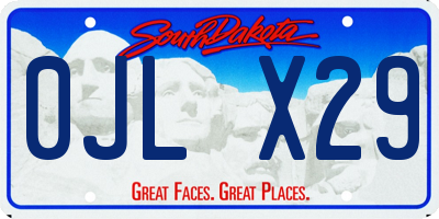 SD license plate 0JLX29