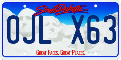 SD license plate 0JLX63