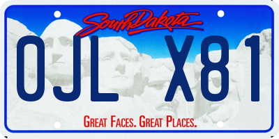 SD license plate 0JLX81