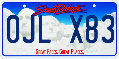 SD license plate 0JLX83
