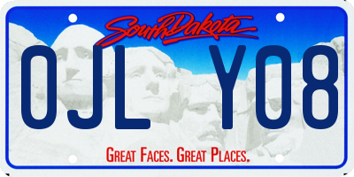 SD license plate 0JLY08