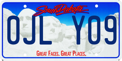 SD license plate 0JLY09