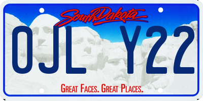 SD license plate 0JLY22