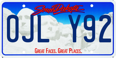 SD license plate 0JLY92