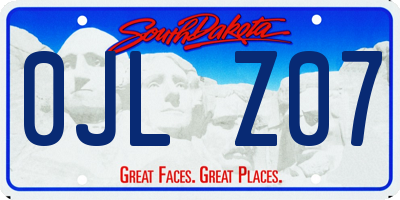 SD license plate 0JLZ07