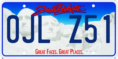 SD license plate 0JLZ51