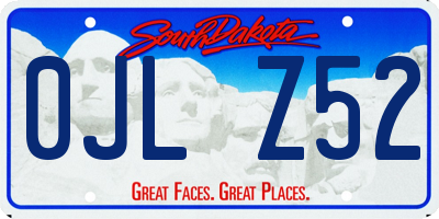 SD license plate 0JLZ52