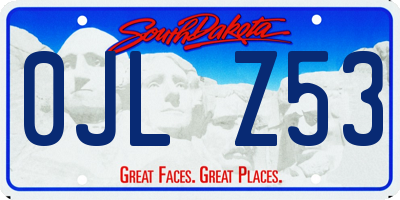 SD license plate 0JLZ53