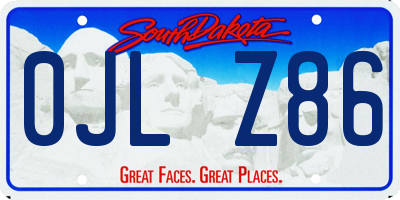 SD license plate 0JLZ86