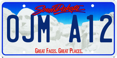 SD license plate 0JMA12