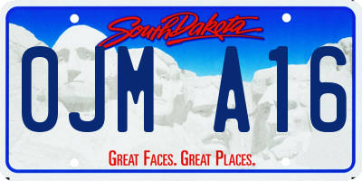 SD license plate 0JMA16