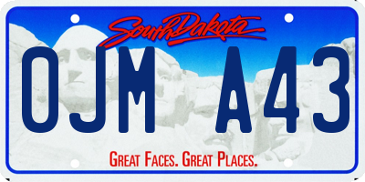 SD license plate 0JMA43