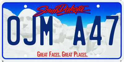SD license plate 0JMA47