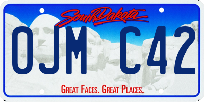 SD license plate 0JMC42
