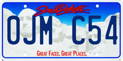 SD license plate 0JMC54