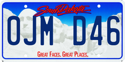 SD license plate 0JMD46