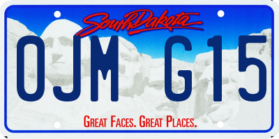 SD license plate 0JMG15