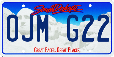 SD license plate 0JMG22