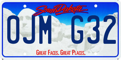 SD license plate 0JMG32