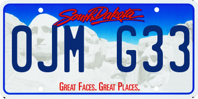 SD license plate 0JMG33