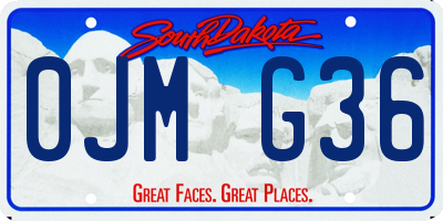 SD license plate 0JMG36