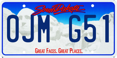 SD license plate 0JMG51