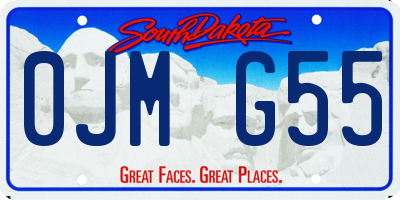 SD license plate 0JMG55
