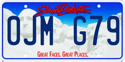 SD license plate 0JMG79