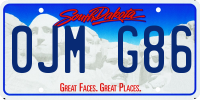 SD license plate 0JMG86