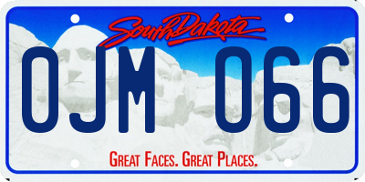 SD license plate 0JMO66