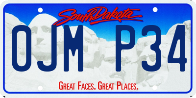 SD license plate 0JMP34