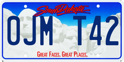 SD license plate 0JMT42