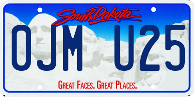 SD license plate 0JMU25