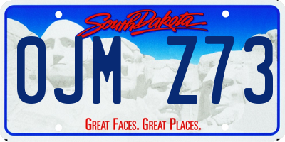SD license plate 0JMZ73