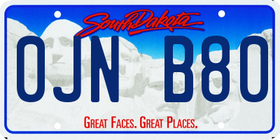 SD license plate 0JNB80
