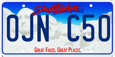 SD license plate 0JNC50