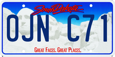 SD license plate 0JNC71